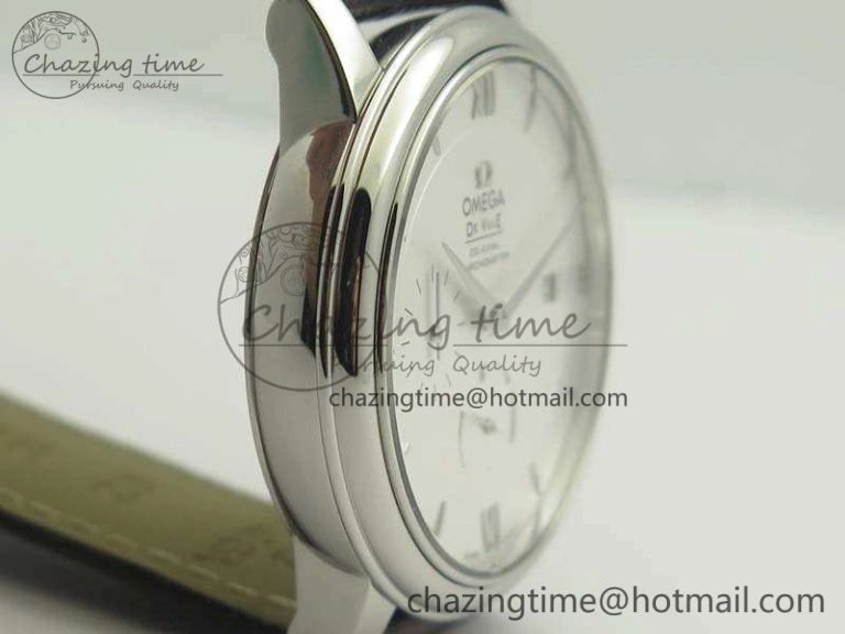 De Ville Prestige Real Power Reserve SS TW 1:1 Best Edition White Dial SS Markers On Leather Strap A Breathable 8095