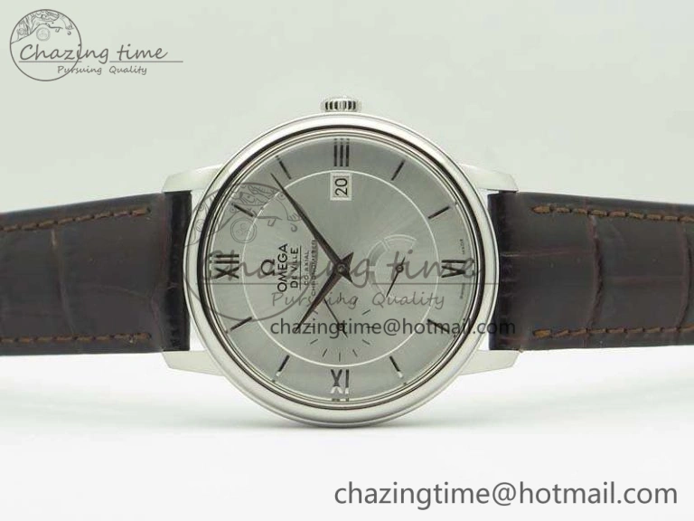 De Ville Prestige Real Power Reserve SS TW 1:1 Best Edition White Dial SS Markers On Leather Strap A Breathable 8095