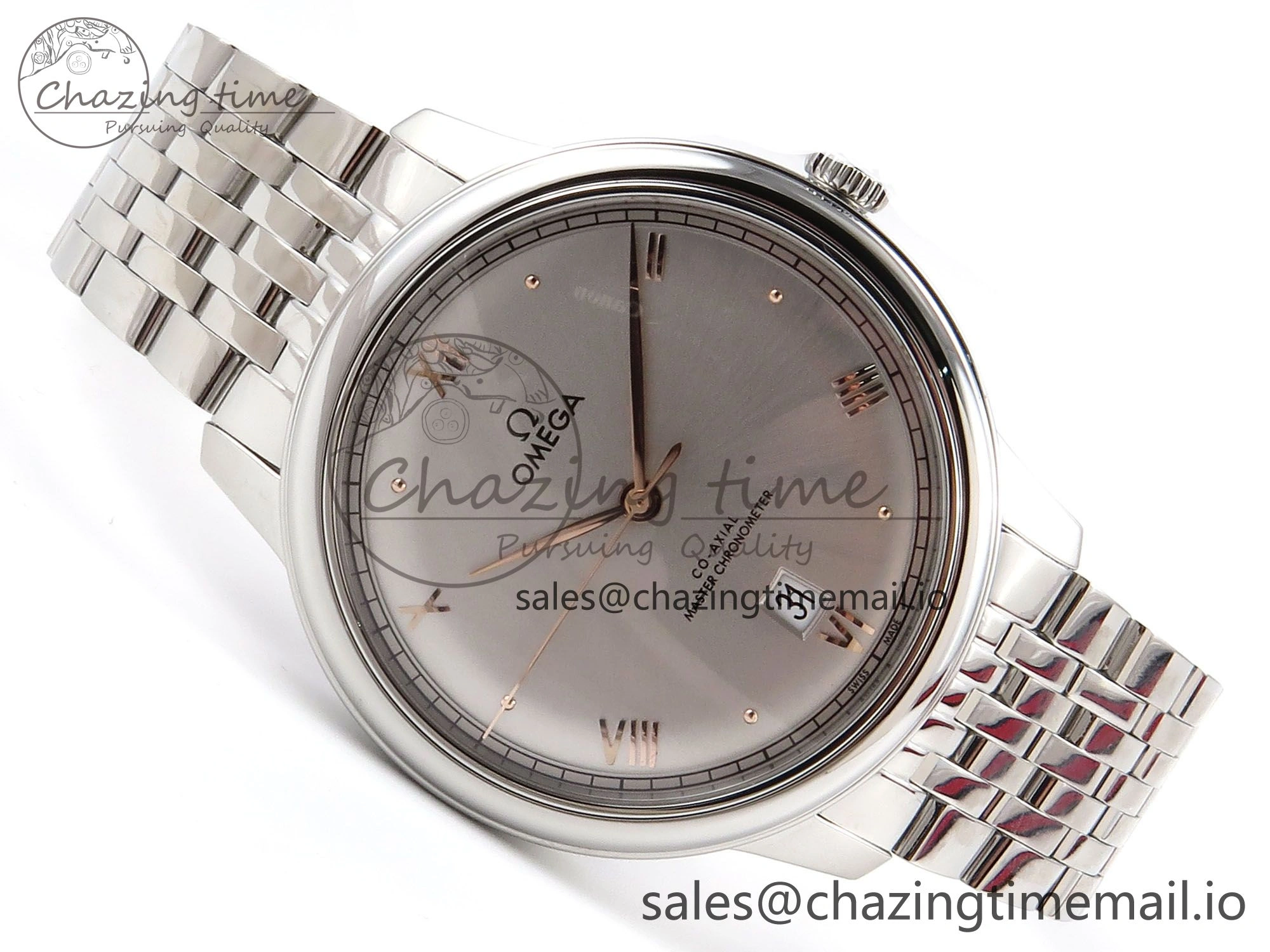 NewStyle De Ville Prestige SS VSF 1:1 Best Edition Gray Dial on SS Bracelet A 7702