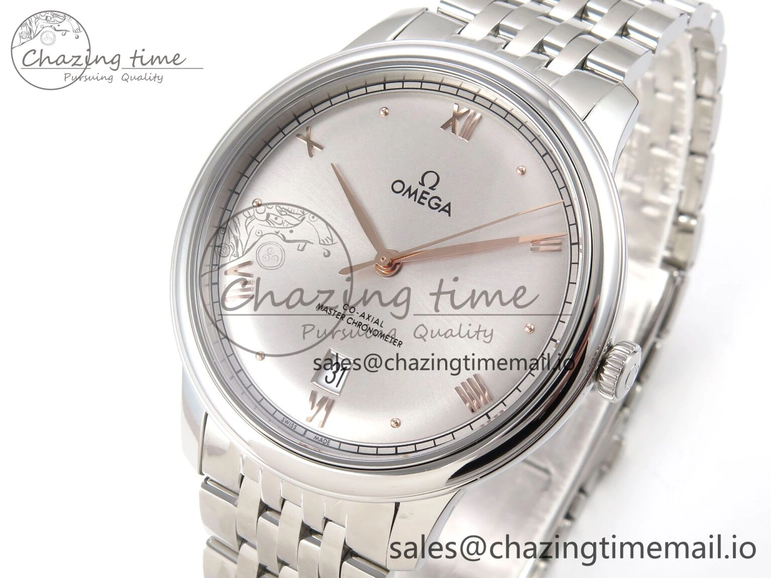NewStyle De Ville Prestige SS VSF 1:1 Best Edition Gray Dial on SS Bracelet A 7702