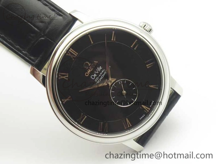 Youthful De Ville Prestige Small Second TWF 1:1 Best Edition Black Dial on Black Leather Strap MIYOTA 8037