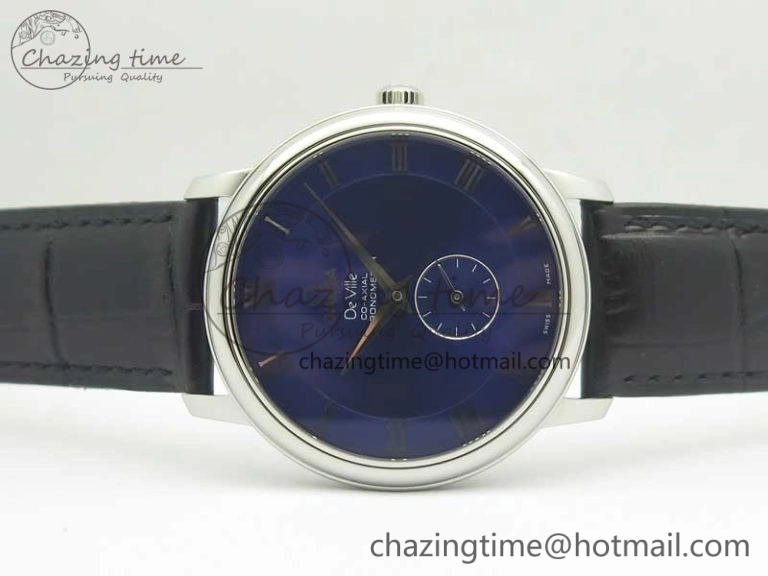 De Ville Prestige Small Second TWF 1:1 Best Edition Blue Dial on Black Leather Strap MIYOTA RelaxedFit 8035