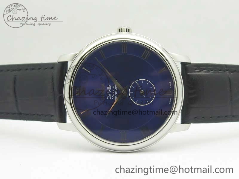 De Ville Prestige Small Second TWF 1:1 Best Edition Blue Dial on Black Leather Strap MIYOTA RelaxedFit 8035