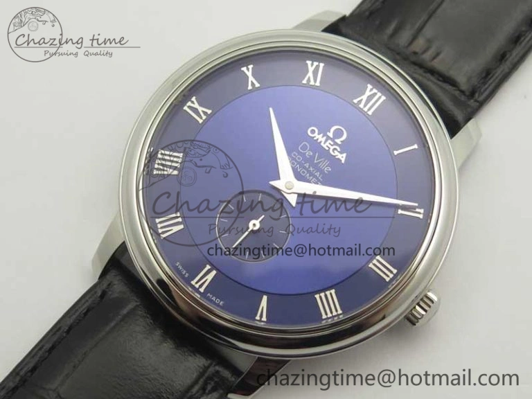 De Ville Prestige Small Second TWF 1:1 Best Edition Blue Dial on Black Leather Strap MIYOTA RelaxedFit 8035