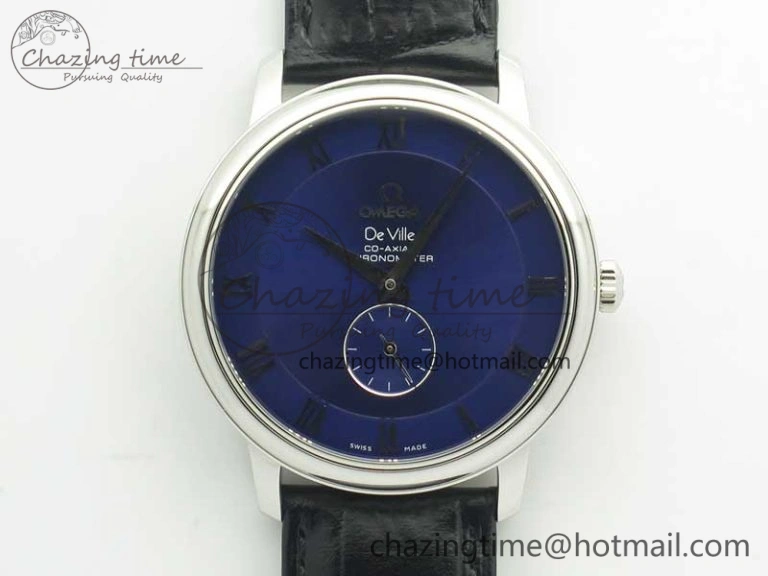 De Ville Prestige Small Second TWF 1:1 Best Edition Blue Dial on Black Leather Strap MIYOTA RelaxedFit 8035