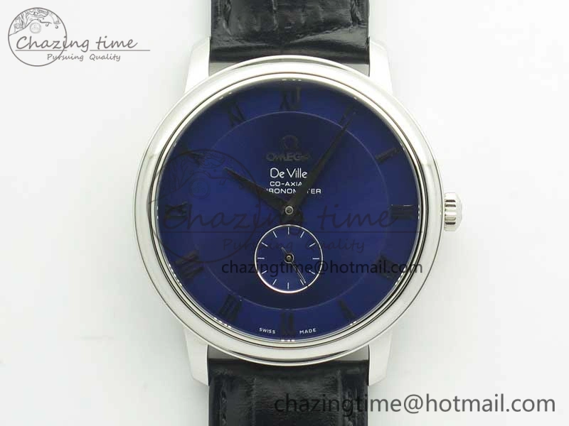De Ville Prestige Small Second TWF 1:1 Best Edition Blue Dial on Black Leather Strap MIYOTA RelaxedFit 8035