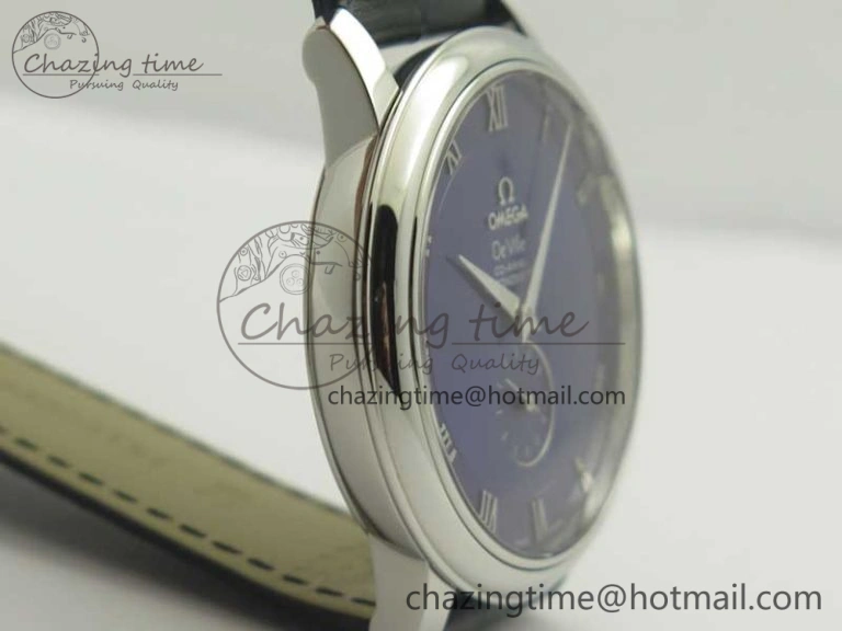 De Ville Prestige Small Second TWF 1:1 Best Edition Blue Dial on Black Leather Strap MIYOTA RelaxedFit 8035
