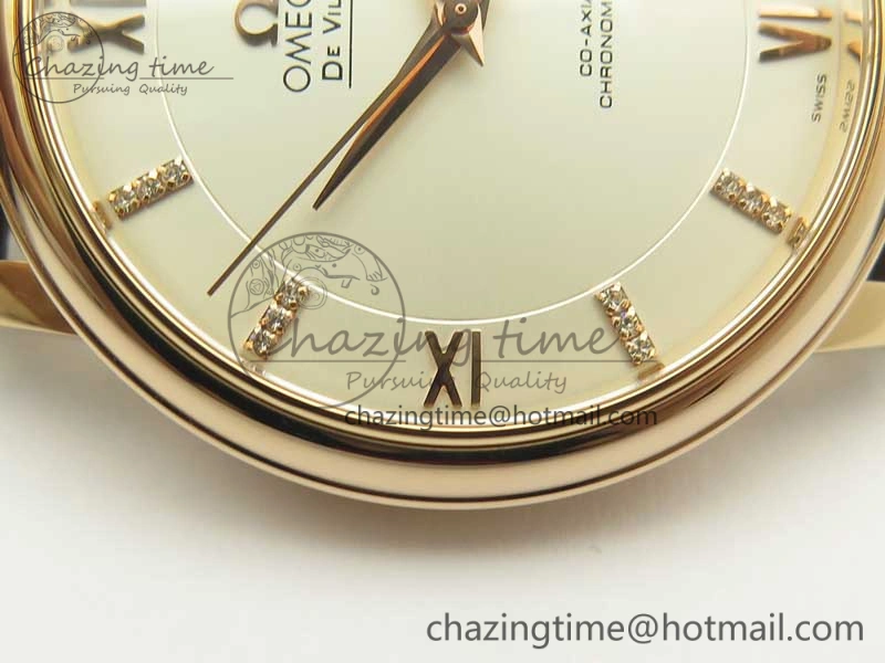 Fashionable De Ville RG MKF 1:1 Best Edition Silver Dial Diamonds Markers on Brown Leather Strap MIYOTA 9015 V 8047