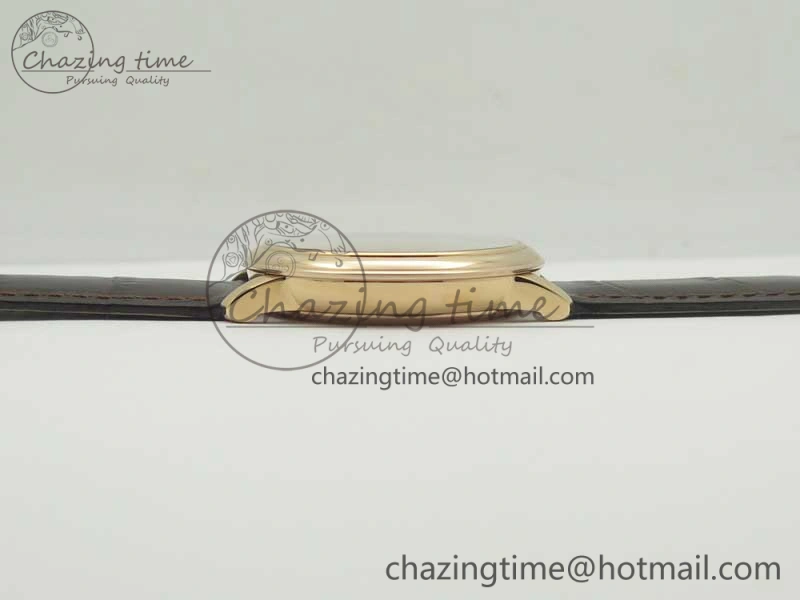 Fashionable De Ville RG MKF 1:1 Best Edition Silver Dial Diamonds Markers on Brown Leather Strap MIYOTA 9015 V 8047