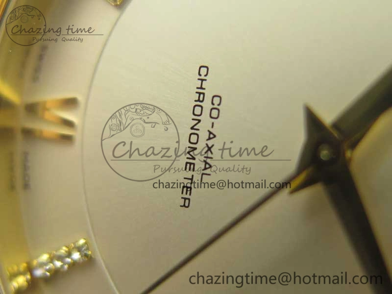 Fashionable De Ville RG MKF 1:1 Best Edition Silver Dial Diamonds Markers on Brown Leather Strap MIYOTA 9015 V 8047