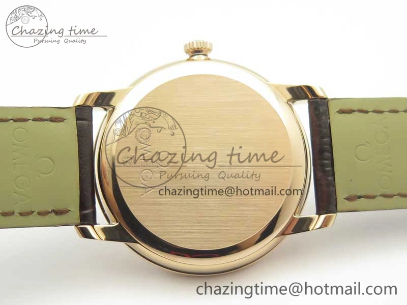 Fashionable De Ville RG MKF 1:1 Best Edition Silver Dial Diamonds Markers on Brown Leather Strap MIYOTA 9015 V 8047