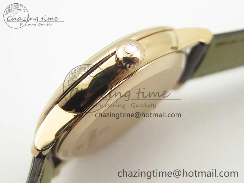 De Ville RG MKF 1:1 Best Edition Silver Dial RG Markers on Brown Leather Strap MIYOTA 9015 V FlexibleFit 8049