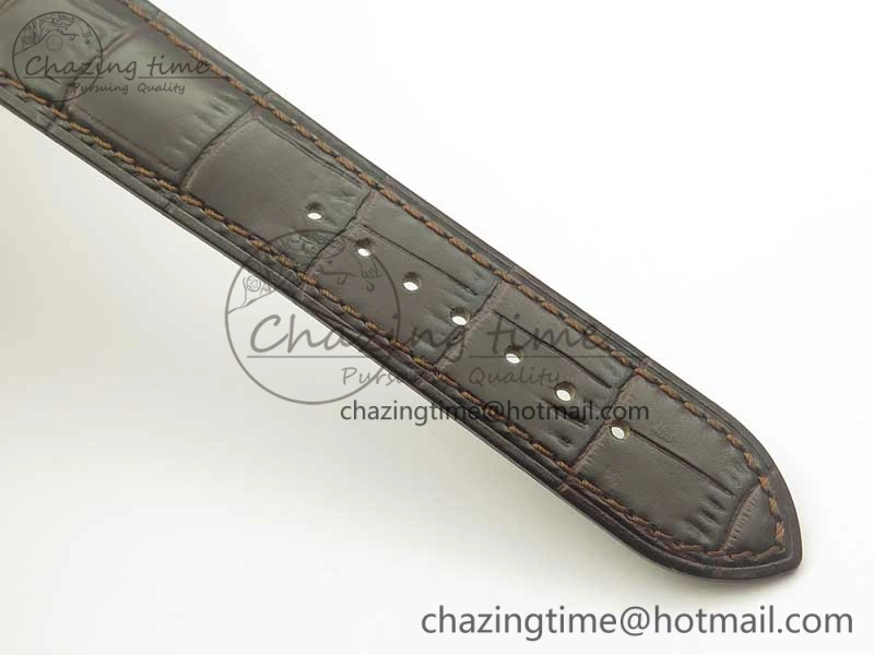 De Ville RG MKF 1:1 Best Edition Silver Dial RG Markers on Brown Leather Strap MIYOTA 9015 V FlexibleFit 8049