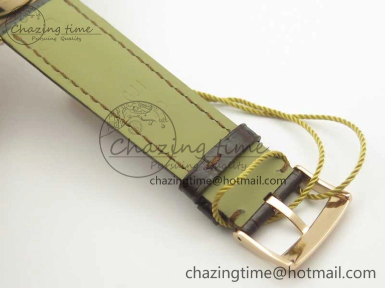 De Ville RG MKF 1:1 Best Edition Silver Dial RG Markers on Brown Leather Strap MIYOTA 9015 V FlexibleFit 8049