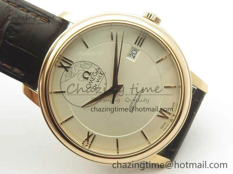 De Ville RG MKF 1:1 Best Edition Silver Dial RG Markers on Brown Leather Strap MIYOTA 9015 V FlexibleFit 8049