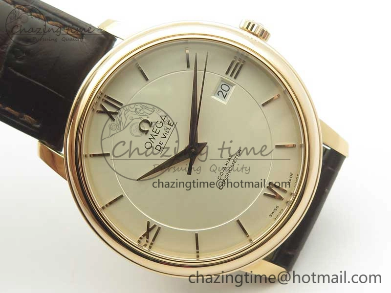 De Ville RG MKF 1:1 Best Edition Silver Dial RG Markers on Brown Leather Strap MIYOTA 9015 V FlexibleFit 8049