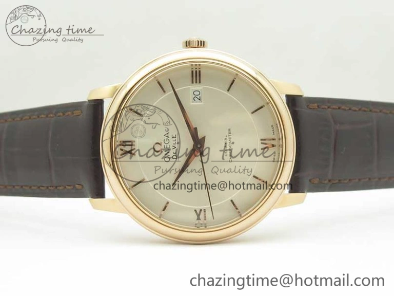 De Ville RG MKF 1:1 Best Edition Silver Dial RG Markers on Brown Leather Strap MIYOTA 9015 V FlexibleFit 8049