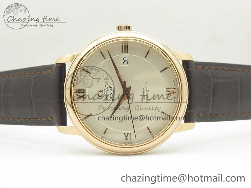 De Ville RG MKF 1:1 Best Edition Silver Dial RG Markers on Brown Leather Strap MIYOTA 9015 V FlexibleFit 8049