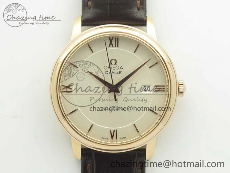De Ville RG MKF 1:1 Best Edition Silver Dial RG Markers on Brown Leather Strap MIYOTA 9015 V FlexibleFit 8049