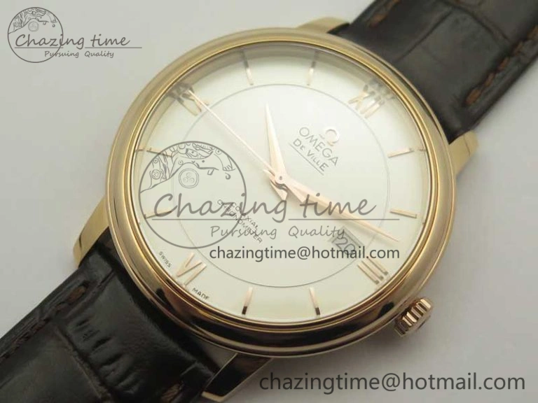 De Ville RG MKF 1:1 Best Edition Silver Dial RG Markers on Brown Leather Strap MIYOTA 9015 V FlexibleFit 8049