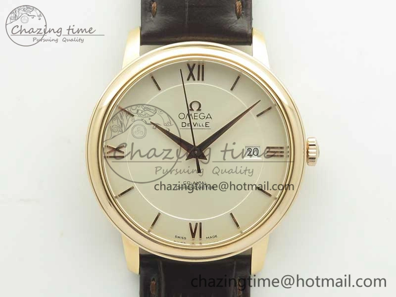 De Ville RG MKF 1:1 Best Edition Silver Dial RG Markers on Brown Leather Strap MIYOTA 9015 V FlexibleFit 8049