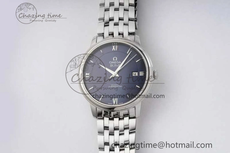 De Ville SS DIWF 1:1 Best Edition Deep Blue Dial SS Markers on SS Bracelet MIYOTA TravelReady 7849
