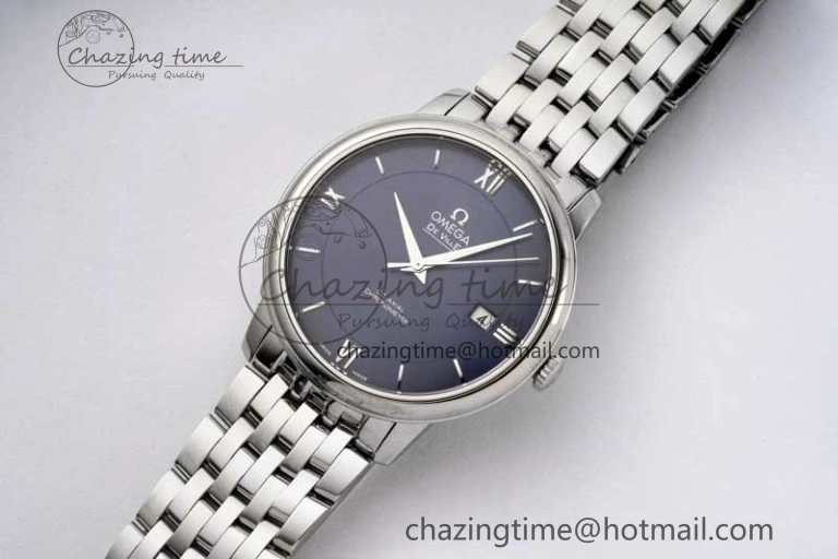 De Ville SS DIWF 1:1 Best Edition Deep Blue Dial SS Markers on SS Bracelet MIYOTA TravelReady 7849