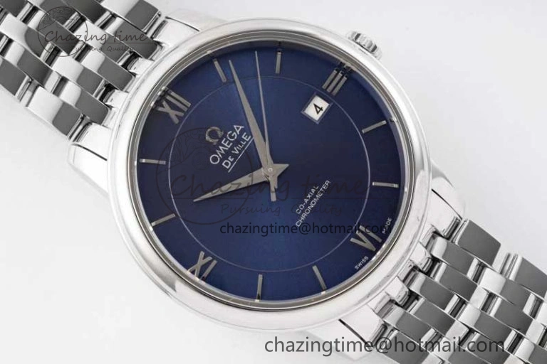 De Ville SS DIWF 1:1 Best Edition Deep Blue Dial SS Markers on SS Bracelet MIYOTA TravelReady 7849