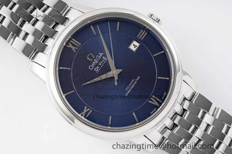 De Ville SS DIWF 1:1 Best Edition Deep Blue Dial SS Markers on SS Bracelet MIYOTA TravelReady 7849