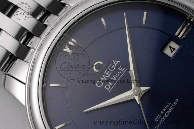 De Ville SS DIWF 1:1 Best Edition Deep Blue Dial SS Markers on SS Bracelet MIYOTA TravelReady 7849