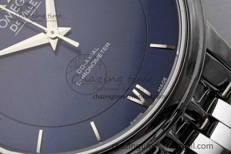 De Ville SS DIWF 1:1 Best Edition Deep Blue Dial SS Markers on SS Bracelet MIYOTA TravelReady 7849