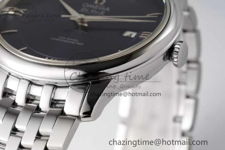 De Ville SS DIWF 1:1 Best Edition Deep Blue Dial SS Markers on SS Bracelet MIYOTA TravelReady 7849