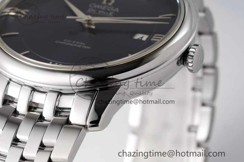 De Ville SS DIWF 1:1 Best Edition Deep Blue Dial SS Markers on SS Bracelet MIYOTA TravelReady 7849