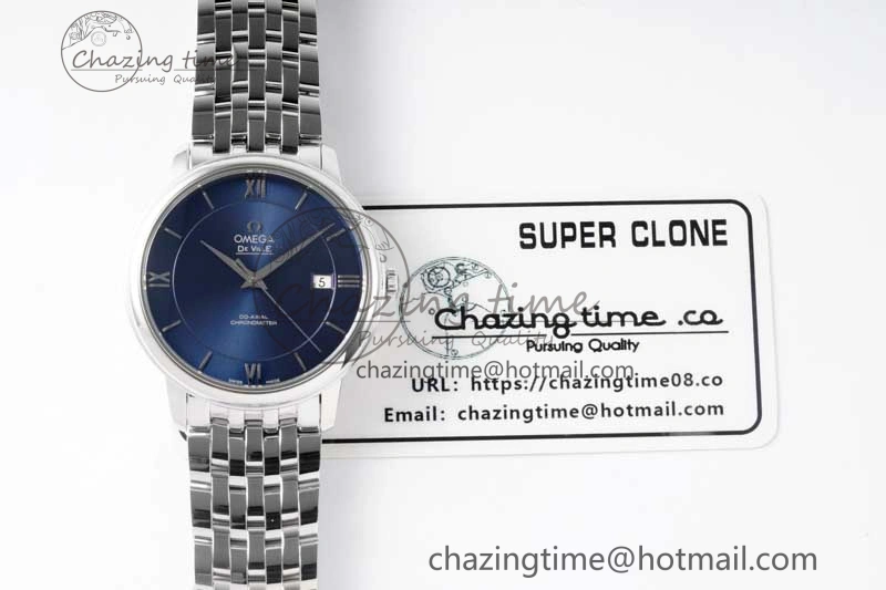 De Ville SS DIWF 1:1 Best Edition Deep Blue Dial SS Markers on SS Bracelet MIYOTA TravelReady 7849