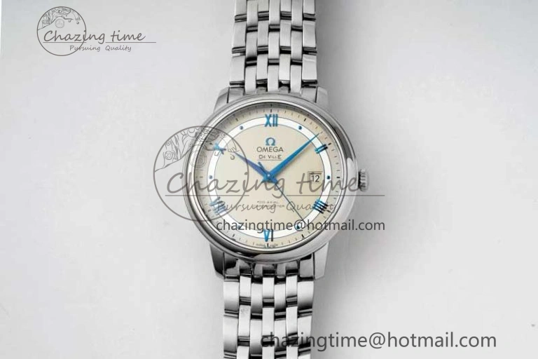 Chic De Ville SS DIWF 1:1 Best Edition Gray White Dial Blue Markers on SS Bracelet MIYOTA 7852
