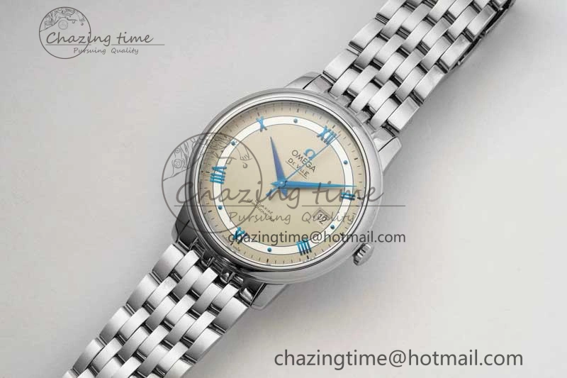 Chic De Ville SS DIWF 1:1 Best Edition Gray White Dial Blue Markers on SS Bracelet MIYOTA 7852