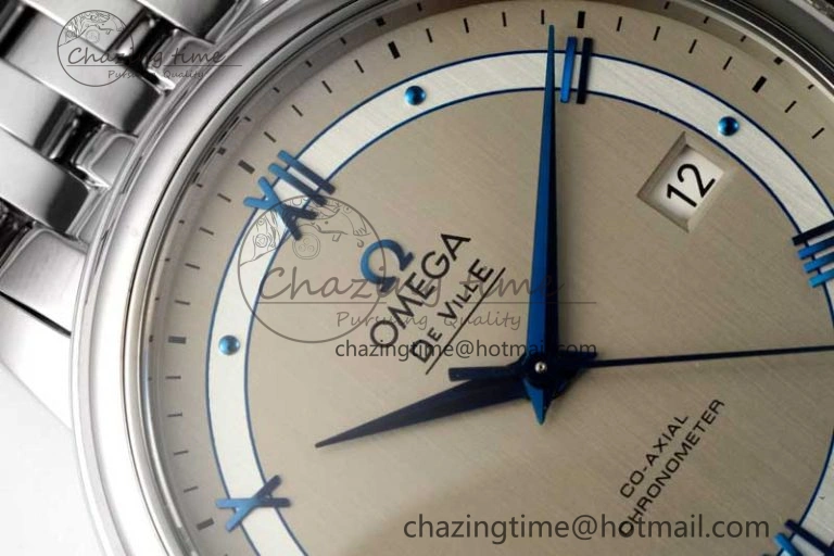 Chic De Ville SS DIWF 1:1 Best Edition Gray White Dial Blue Markers on SS Bracelet MIYOTA 7852