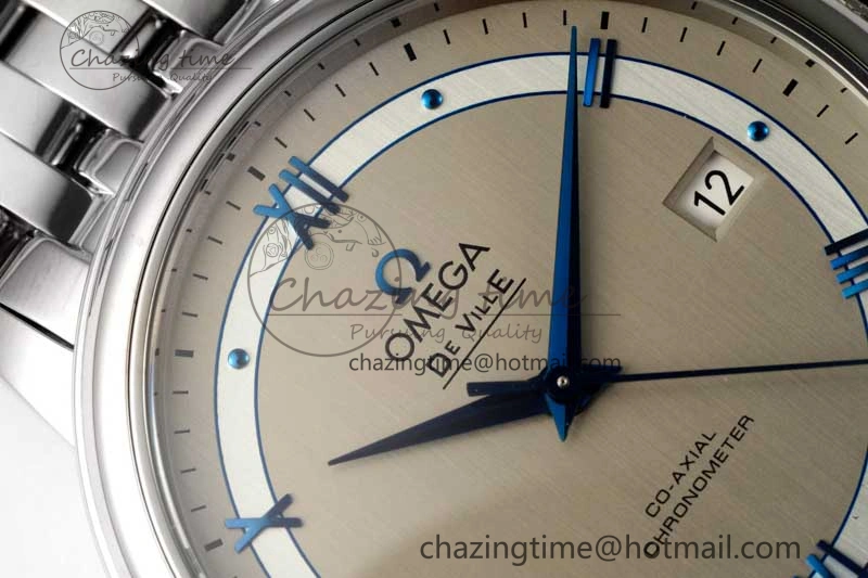 Chic De Ville SS DIWF 1:1 Best Edition Gray White Dial Blue Markers on SS Bracelet MIYOTA 7852