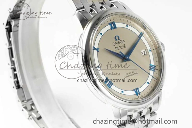 Chic De Ville SS DIWF 1:1 Best Edition Gray White Dial Blue Markers on SS Bracelet MIYOTA 7852