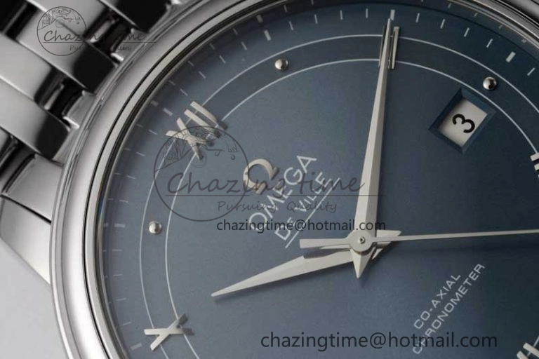 Comfortable De Ville SS DIWF 1:1 Best Edition Light Blue Dial SS Markers on SS Bracelet MIYOTA 7850