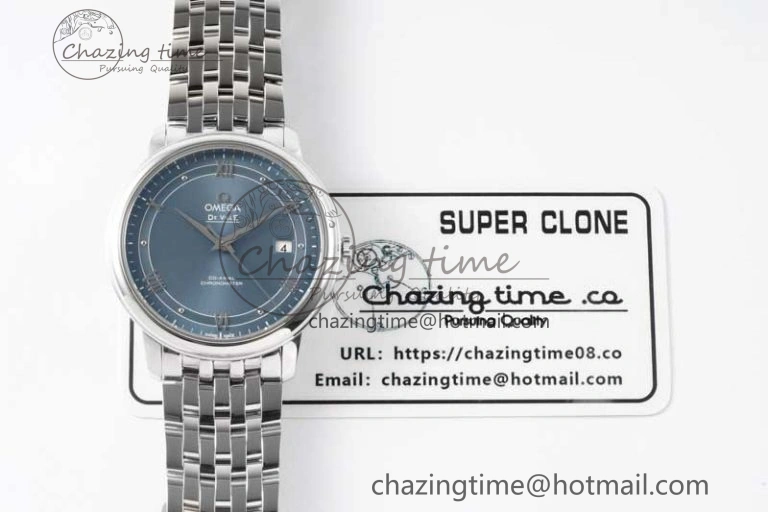 Comfortable De Ville SS DIWF 1:1 Best Edition Light Blue Dial SS Markers on SS Bracelet MIYOTA 7850
