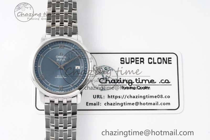 Comfortable De Ville SS DIWF 1:1 Best Edition Light Blue Dial SS Markers on SS Bracelet MIYOTA 7850