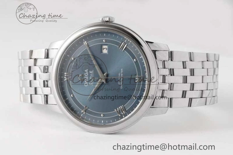 Comfortable De Ville SS DIWF 1:1 Best Edition Light Blue Dial SS Markers on SS Bracelet MIYOTA 7850