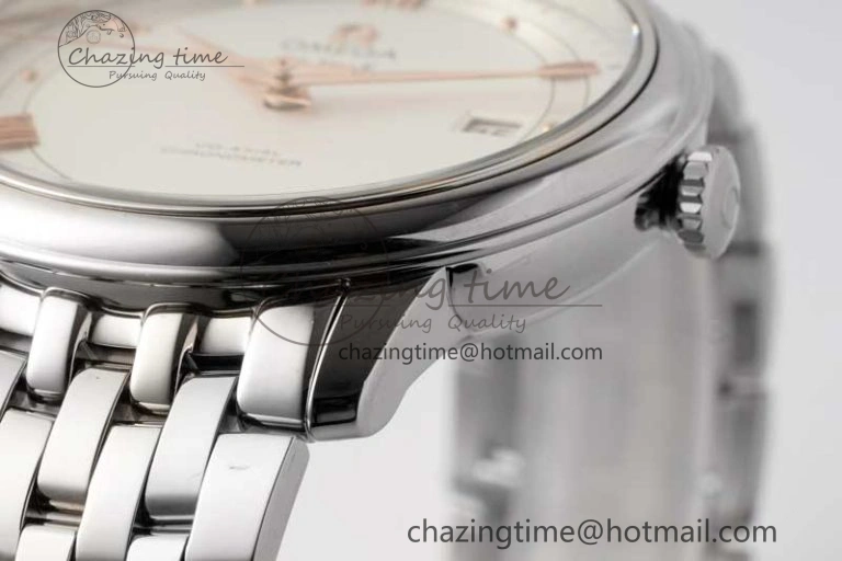 De Ville SS DIWF 1:1 Best Edition White Dial RG Markers on SS Bracelet MIYOTA Tailored 7847