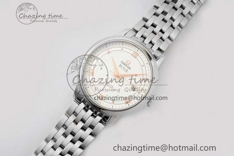 De Ville SS DIWF 1:1 Best Edition White Dial RG Markers on SS Bracelet MIYOTA Tailored 7847