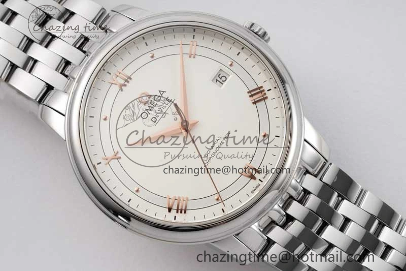 De Ville SS DIWF 1:1 Best Edition White Dial RG Markers on SS Bracelet MIYOTA Tailored 7847