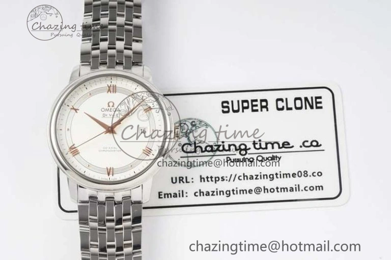 De Ville SS DIWF 1:1 Best Edition White Dial RG Markers on SS Bracelet MIYOTA Tailored 7847