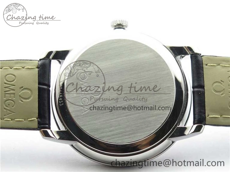 Premium De Ville SS KZF 1:1 Best Edition White Dial on Black Leather Strap MIYOTA 7909