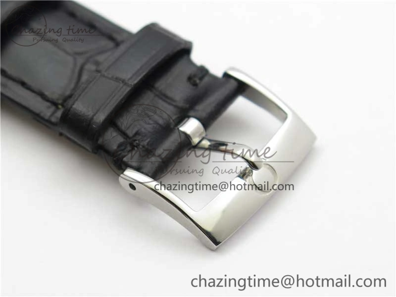 Premium De Ville SS KZF 1:1 Best Edition White Dial on Black Leather Strap MIYOTA 7909