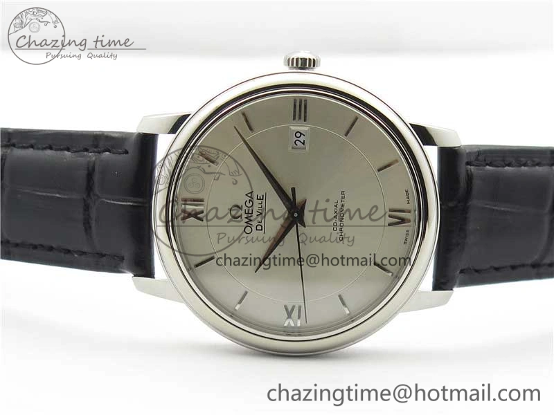 Premium De Ville SS KZF 1:1 Best Edition White Dial on Black Leather Strap MIYOTA 7909